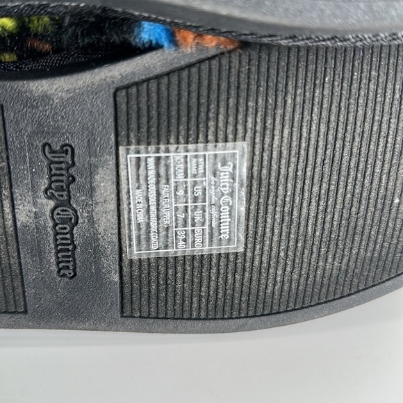 Juicy Couture faux fur boots pull on rainbow spellout y2k bootie sz 9 NWT - Picture 15 of 16